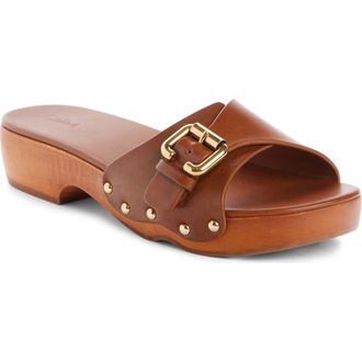 Chlo&eacute; Jeannette Platform Slide Sandal in Ginger Brown at Nordstrom Rack, Size 10Us / 40Eu