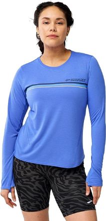 Brooks Brooks Distance Long Sleeve 3.0 Top Womens Blue Thumbhole Activewear DSGL478