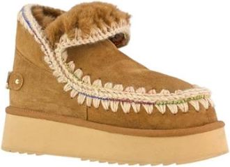 Mou Dameslaarzen van synthetisch leer - Dames - Winterlaarzen - Bruin - 35 EU - Leer - Schoenen