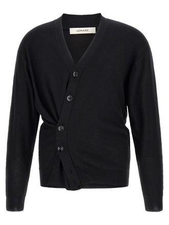 Christophe Lemaire Relaxed Twisted Cardigan - Black