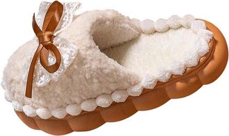 Generic Womens Platform Slippers Anti slip Home Thick Sole Cute Winter Slippers Soft Plush Cozy Outdoor Indoor Home Shoes