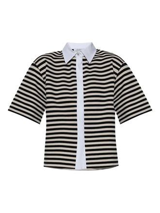 Max Mara Camicia a righe a maniche corte - Nero