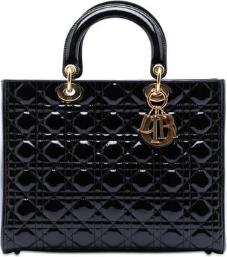 Dior Pre-owned Dior Large Patent Cannage Lady Dior 16-BO-0141 B