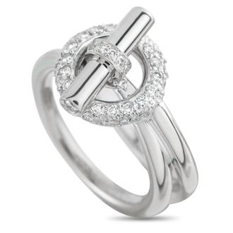 Herm&egrave;s Pre-Owned Hermes Echappee 18K White Gold Diamond Ring HE23 052026
