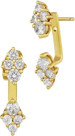 Savvy Cie Jewels 18K Plated Cz Jacket Earrings