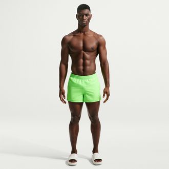 Nike Mens Swim Breaker Essential 3 Brief-Lined Volley Short in Green | NESSF561-311