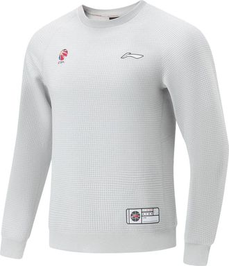 Li-Ning CBA Logo Basketball Sweatshirt Light Grey AWDT863-6