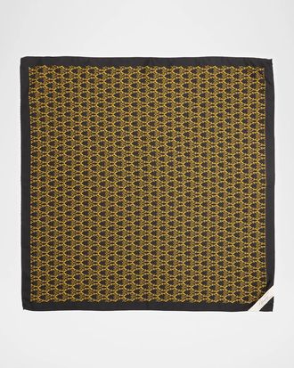 Willy Chavarria Men & apos;s Monogram Silk Square Scarf