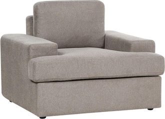Beliani Beliani - Classic Armchair Upholstered Polyester Fabric Cushioned Backrest Thickly Padded Taupe Alla
