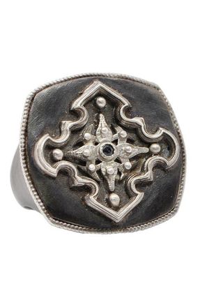 Armenta Mens Romero Cross Signet Ring in Silver at Nordstrom, Size 10.5