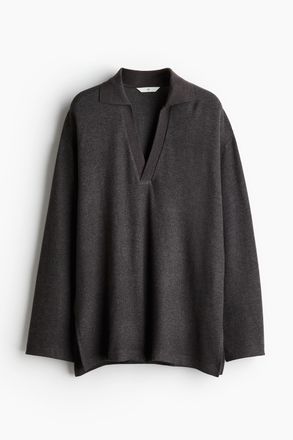 H&M Shirt mit Kragen - Dunkelgraumeliert