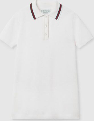 Gucci Kids - Embroidered Cotton Polo Dress, White, Ready-to-wear