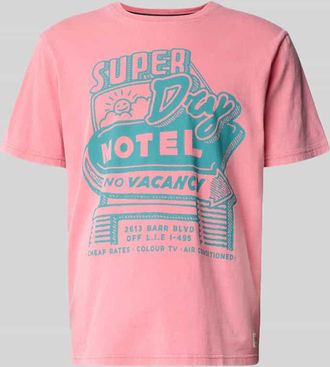 Superdry Loose Fit T-Shirt mit Label-Print Modell Roadside Trade in Pink, Gr&ouml;&szlig;e XXXL