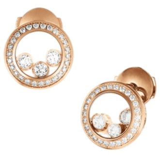 Chopard Happy Diamonds Curves 18K Rose Gold Womens Earrings 839562-5002