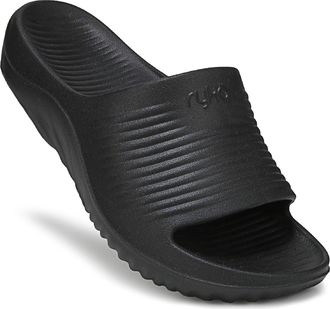 Ryk&auml; Womens Echo Recovery Slide Sandal, Black, 3 UK