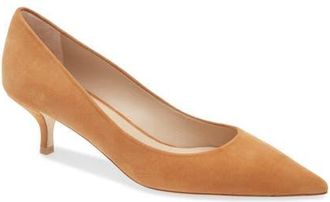 Stuart Weitzman Power Pointed Toe Kitten Heel Pump in Hazel at Nordstrom, Size 6.5