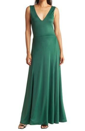 By Design Geneva V-Neck Sleeveless Maxi Dress in Hunter Green at Nordstrom Rack, Size X-Small