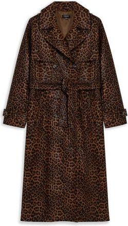 Noize Albina Faux Leather Trench Coat in Burnt at Nordstrom Rack, Size X-Small