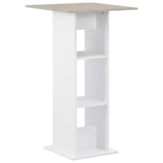 vidaXL Mesa Alta De Bar Blanco Y Gris Hormig&oacute;n 60x60x110 Cm Vidaxl