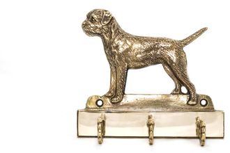 OEM Border Terrier: Un Colgador De Llaves Con Un Perro, Un Soporte De Lat&oacute;n Para Accesorios Para Perros, Una Elegante Decoraci&oacute;n Para El Pasillo De Art-do