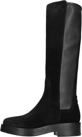 Casadei Charlie Stretch Suede Boot - Dames - Hoge Laarzen - Zwart - 36 EU - Leer - Schoenen
