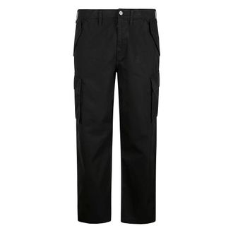 Burberry Straight Trousers, male, Black, Size: L Cotton Cargo Trousers