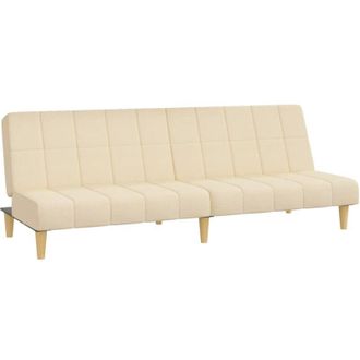 vidaXL Sof&aacute; Cama De 2 Plazas Tela Color Crema Vidaxl