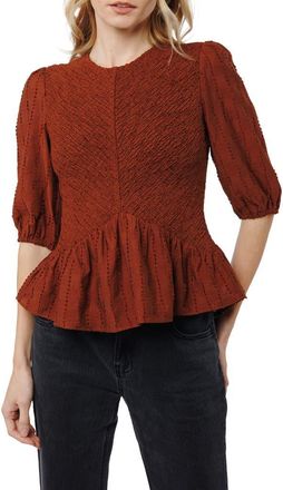 Ciebon Esra Peplum Top in Brown at Nordstrom Rack, Size X-Small