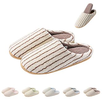 Generic Womens Flat Slippers, Womens Plush Slippers, Warm Slippers, Outdoor Hut Shoes, Lightweight House Slippers, Non-Slip Winter Shoes, Lined Slippers, Comf