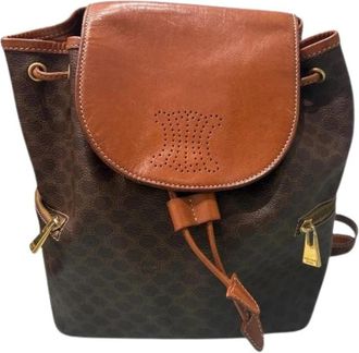 Celine Pre-owned Macadam PVC Rugzak - Dames - Vintage Rugzakken - Bruin - ONE Size - Leer - Vintage