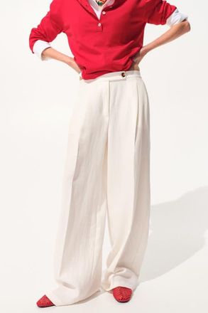 H&M Wide-leg dress pants in Ivory at Nordstrom, Size 18