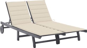 vidaXL Vidaxl - Tumbona De Jard&iacute;n 2 Personas Y Cojines Madera Maciza De Acacia