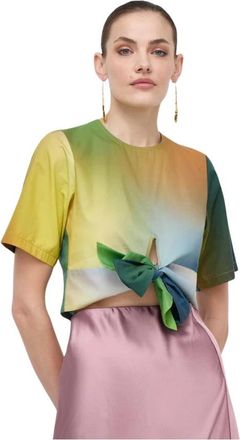 Silvian Heach Blouse met strik aan de voorkant - Dames - Blouses - Veelkleurig - XS - Katoen - Overhemden