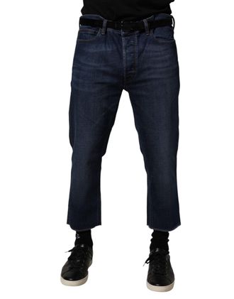 Vivienne Westwood Blue Mid Waist Cotton Men Cropped Denim Jeans Elastane Clothing