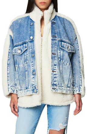 Blank NYC Denim & Faux Shearling Trucker Jacket in Bear Hug at Nordstrom, Size Small