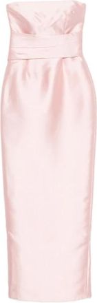 Solace London Kleedjes, Dames, Roze, XS, Britt Geplooide Strapless Avondjurk