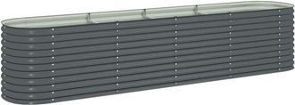 vidaXL Garden Raised Bed 400x80x81 cm Galvanised Steel Grey Vidaxl