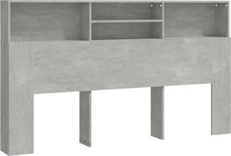 vidaXL Headboard Cabinet Concrete Grey 180x19x103.5 cm Vidaxl