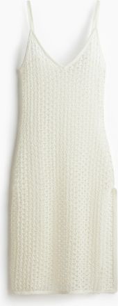 H&M Strandkleid in Ajourstrick - White