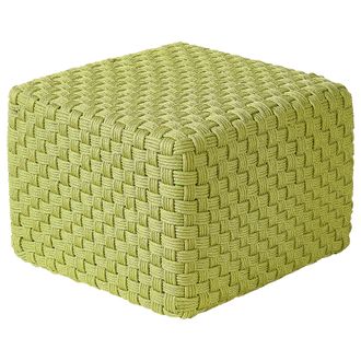 Beliani Beliani - Puf Otomana Tejido A Mano Material Sint&eacute;tico Accesorios De Jard&iacute;n 50 X 50 Cm Verde Nalli