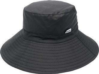 Rains logo-patch wide-brim bucket hat - unisex - Polyester/Polyurethane - M/L - Black