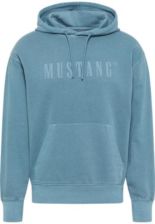 Mustang Sweatshirt MUSTANG Herren Style Eden, Herren, Gr. 3XL, mittelblau, 100% Baumwolle, relaxed fit, Sweatshirts Sweatshirt