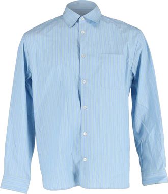 A.P.C. A. P.C. Striped Button-Down Shirt in Blue Cotton