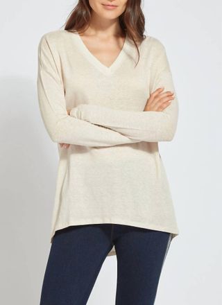 Lyss&eacute; Mya Long Sleeve Tee In Crisp Chino