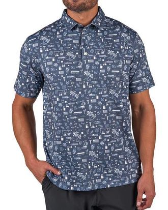 Black Clover Vacation Nation Polo in Black Sand at Nordstrom, Size Xx-Large