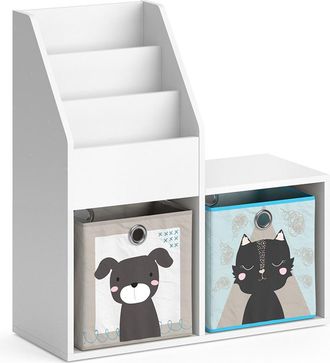 Vicco Estanter&iacute;a Infantil Luigi, Blanco, 72 X 79 Cm Mini, Con 2 Cajas Plegables Opc.4 Vicco