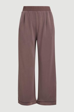 Karen Millen Womens Plus Size Premium Luxe Wide Leg Jogger - Chocolate Polyamide - Size X-Large
