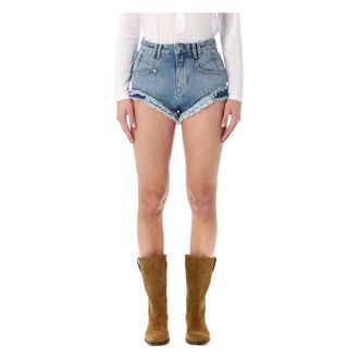 Isabel Marant Korte Broeken, Dames, Blauw, S, Denim, Eneidala Denim Shorts