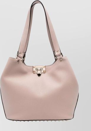 Valentino Garavani small leather tote bag with rockstud detailing