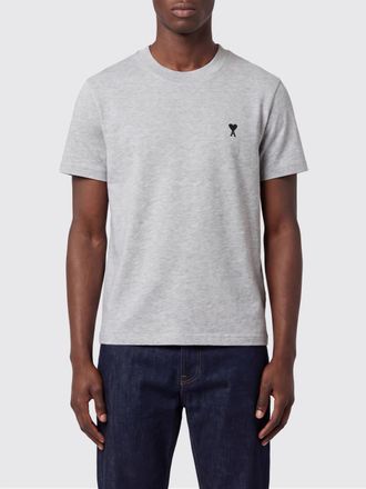 Ami Crewneck Cotton T-Shirt with Embroidered Ami de Coeur Logo and Dropped Shoulders